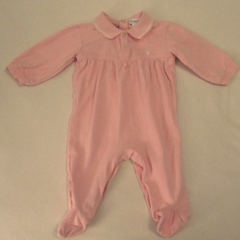 Ralph Lauren Pink Footie Sleeper 6-9m